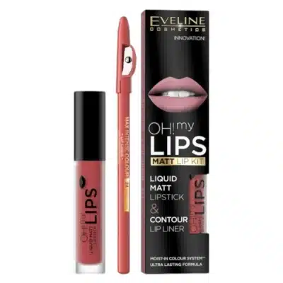 Ruj lichid si contur de buze Eveline Oh! My Lips Deep Coral Nr. 15