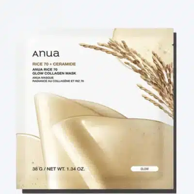 Tenul tău merită să strălucească! 🌟 Masca tip șervețel Anua Rice 70 Glow Collagen Mask redă luminozitate, uniformizează nuanța pielii și oferă fermitate instant