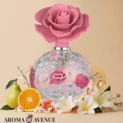 Lattafa Layaan – parfum floral-fructat pentru femei, cu note de pară verde, gardenie și mosc.