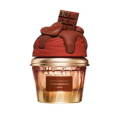 Lattafa Choco Overdose – parfum gurmand cu ciocolată, cacao, caramel și vanilie.