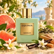 Rayhaan Equinox cu grepfrut, floare de portocal, ceai alb si vanilie, prezentare proaspata