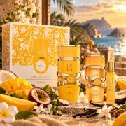 Set cadou Lattafa Yara Tous cu mango, cocos, floarea pasiunii si vanilie, prezentare tropicala